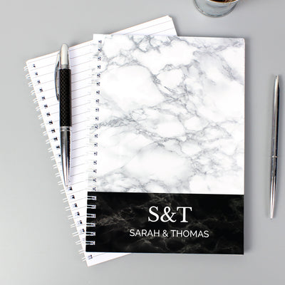 Personalised Marble Effect A5 Notebook Stationery & Pens Everything Personal