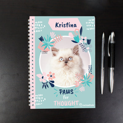 Personalised 'Paws for Thought' Cat A5 Notebook Stationery & Pens Everything Personal