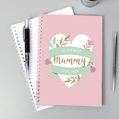Personalised Floral Heart A5 Notebook Stationery & Pens Everything Personal