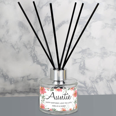 Personalised Floral Sentimental Reed Diffuser Candles & Reed Diffusers Everything Personal
