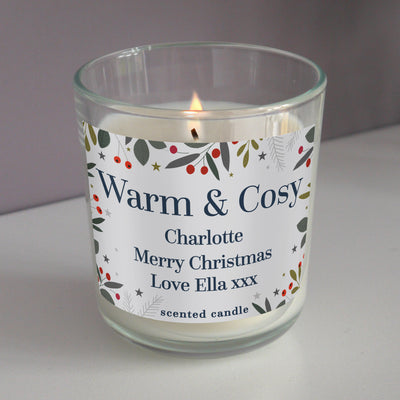 Personalised Festive Christmas Scented Jar Candle Candles & Reed Diffusers Everything Personal