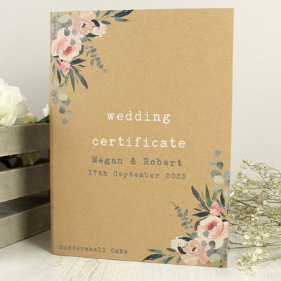 Personalised Wedding Certificate Display Book Keepsakes Everything Personal