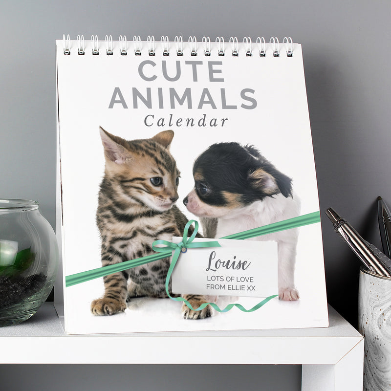Personalised Cute Animals Desk Calendar Stationery & Pens Everything Personal