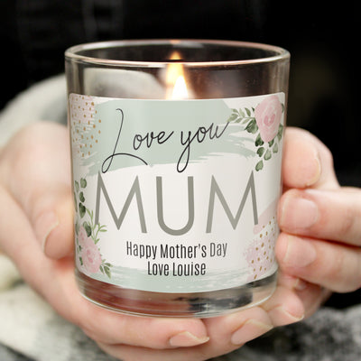 Personalised Abstract Rose Scented Jar Candle Candles & Reed Diffusers Everything Personal