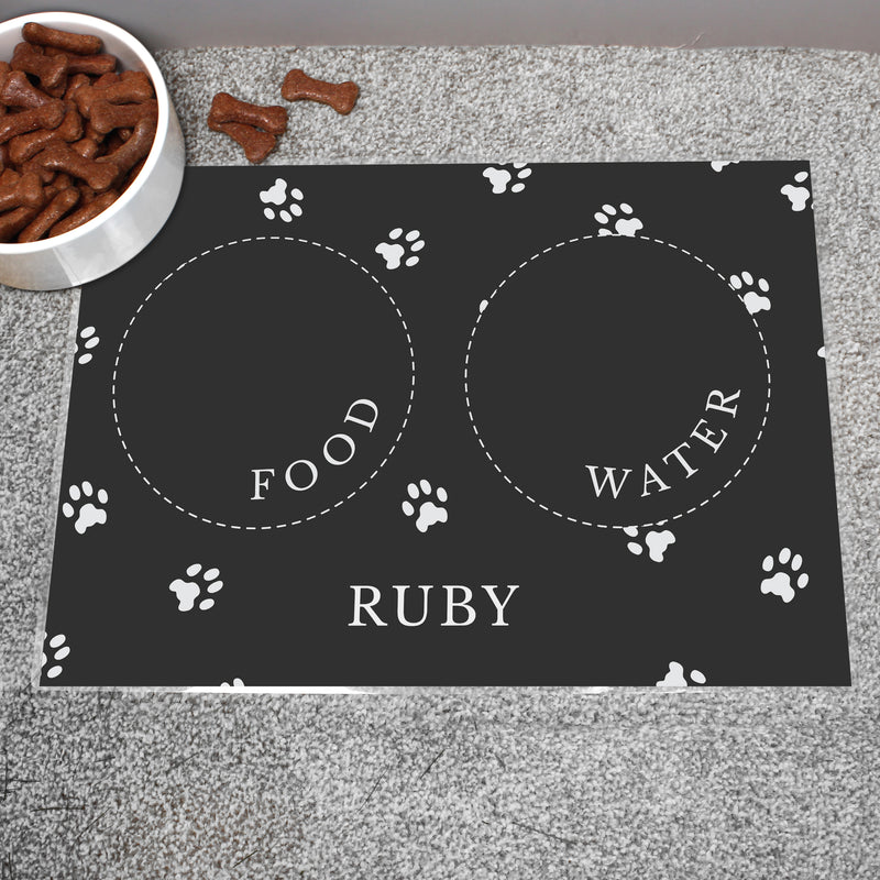 Personalised Black Pet Placemat Pet Gifts Everything Personal