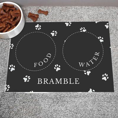 Personalised Black Pet Placemat Pet Gifts Everything Personal