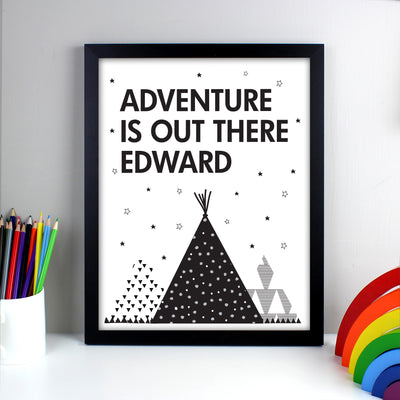 Personalised Adventure Is Out There Black Framed Print Framed Prints Everything Personal