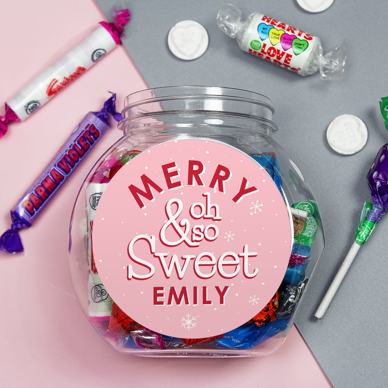 Personalised Merry & Oh So Sweet Jar Confectionery Everything Personal