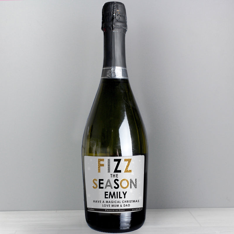 Personalised Fizz The Season Bottle of Prosecco Alcohol Everything Personal