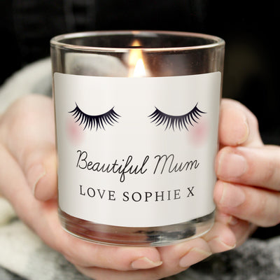 Personalised Eyelashes Scented Jar Candle Candles & Reed Diffusers Everything Personal