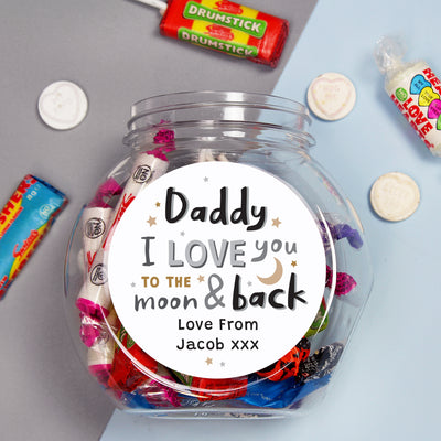 Personalised To the Moon and Back Sweet Jar Confectionery Everything Personal
