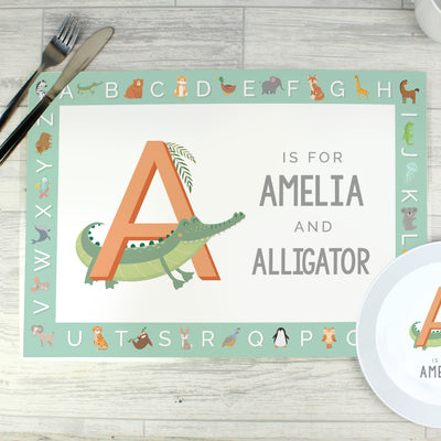 Personalised Animal Alphabet Placemat Mealtime Essentials Everything Personal
