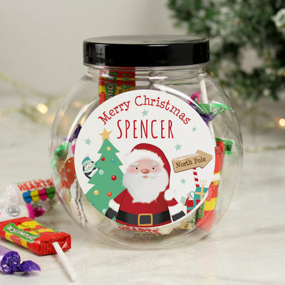 Personalised Santa Sweet Jar Confectionery Everything Personal