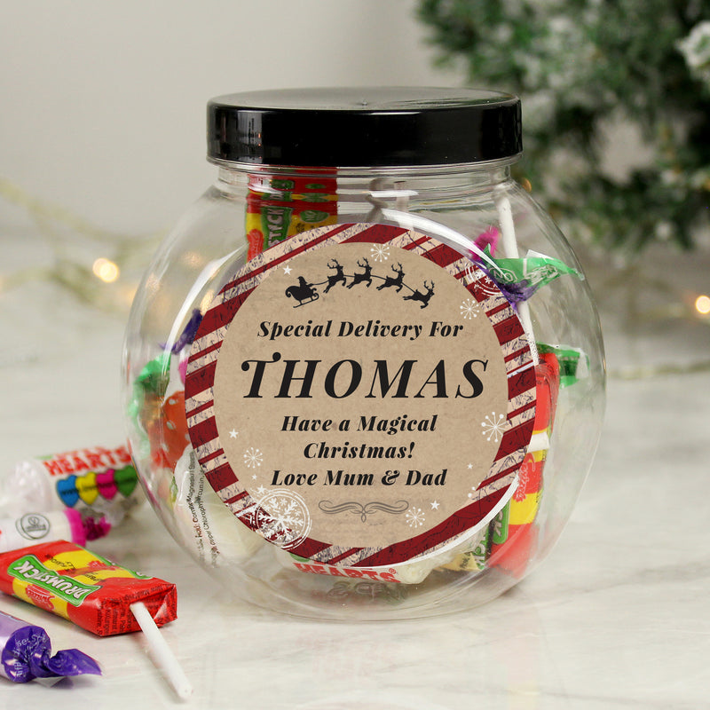 Personalised Special Delivery Sweet Jar Confectionery Everything Personal