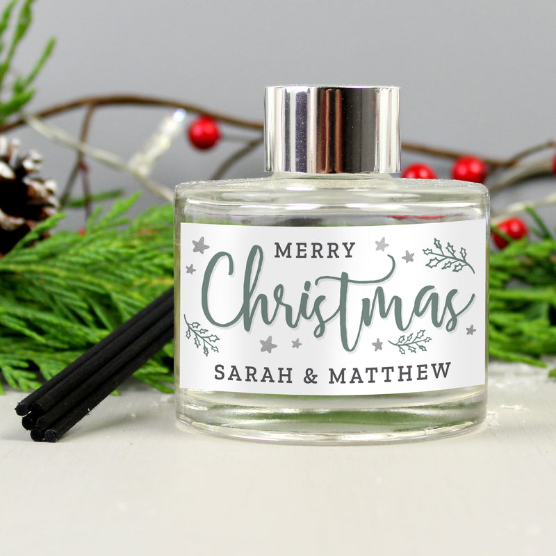 Personalised Merry Christmas Reed Diffuser Candles & Reed Diffusers Everything Personal