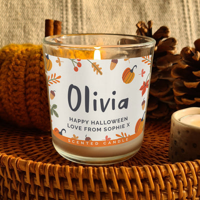 Personalised Pumpkin Scented Jar Candle Candles & Reed Diffusers Everything Personal