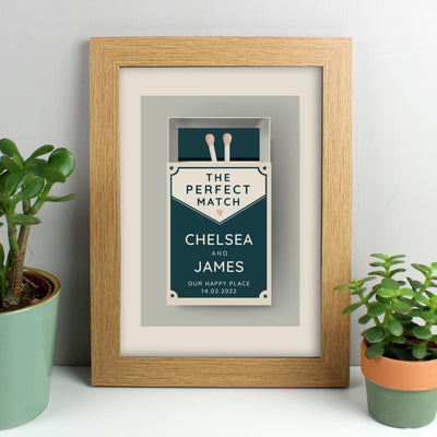 Personalised The Perfect Match A4 Oak Framed Print Framed Prints Everything Personal