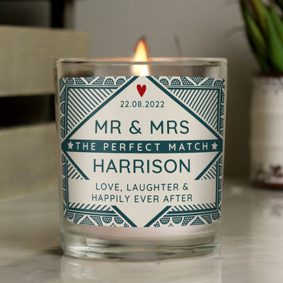 Personalised The Perfect Match Scented Jar Candle Candles & Reed Diffusers Everything Personal