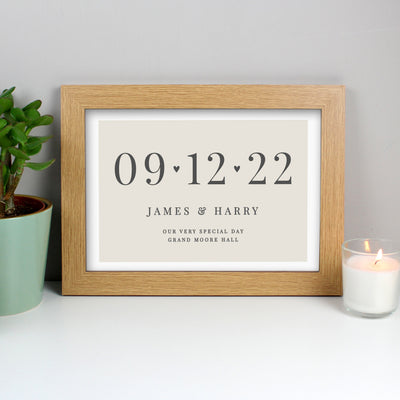 Personalised Landscape A4 Oak Framed Print Framed Prints & Canvases Everything Personal