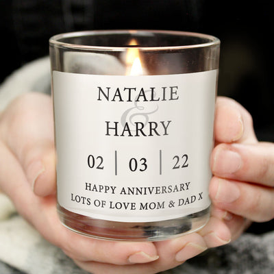 Personalised Couples Jar Candle Candles & Reed Diffusers Everything Personal