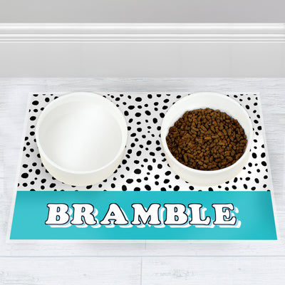 Personalised Blue Spots Dog Placemat Pet Gifts Everything Personal