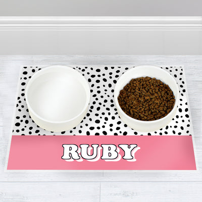 Personalised Pink Spots Dog Placemat Pet Gifts Everything Personal