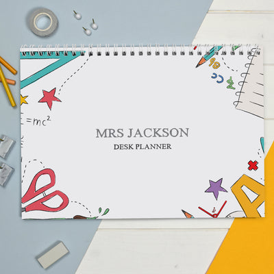 Personalised Teacher A4 Desk Planner Stationery & Pens Everything Personal