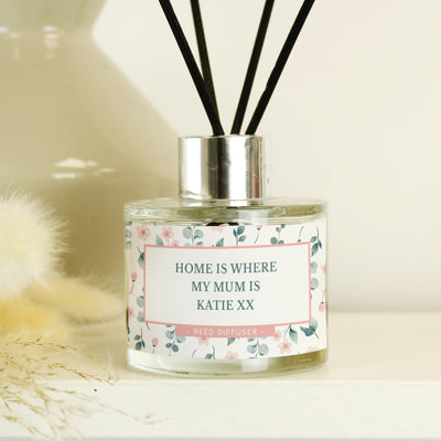 Personalised Floral Reed Diffuser Candles & Reed Diffusers Everything Personal