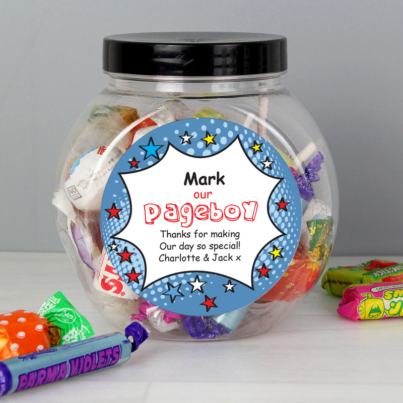 Personalised Comic Book Pageboy Sweet Jar Confectionery Everything Personal