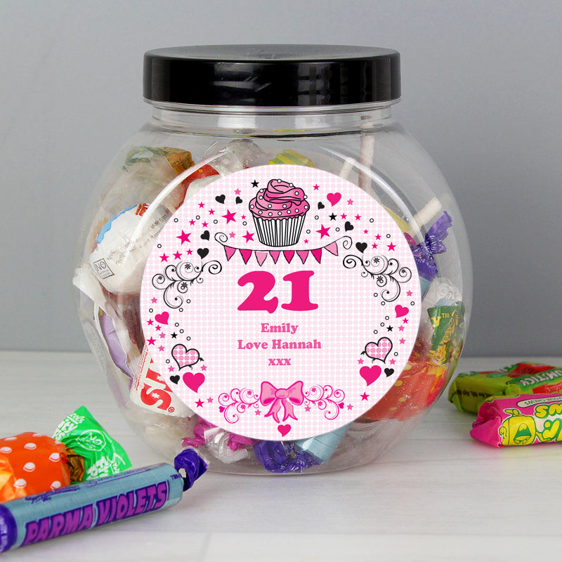 Personalised Birthday Big Age Sweet Jar Confectionery Everything Personal