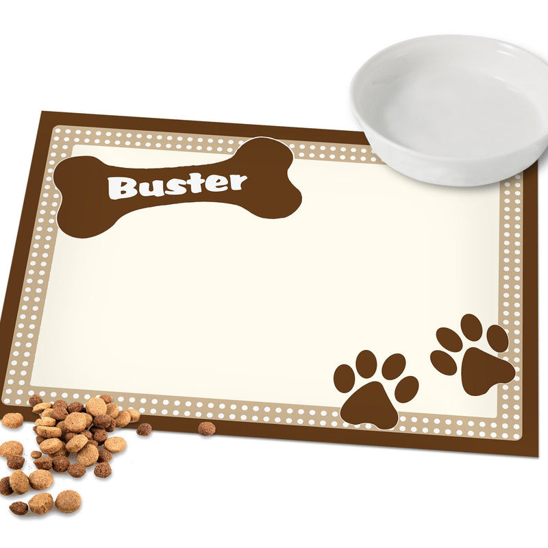 Personalised Brown Dotty Dog Placemat Pet Gifts Everything Personal