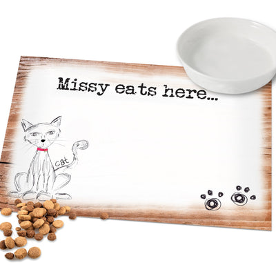 Personalised Scribble Cat Placemat Pet Gifts Everything Personal