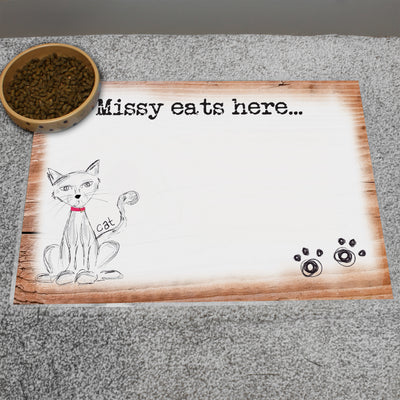 Personalised Scribble Cat Placemat Pet Gifts Everything Personal