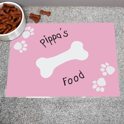 Personalised Pink Paw Print Dog Placemat Mealtime Essentials Everything Personal