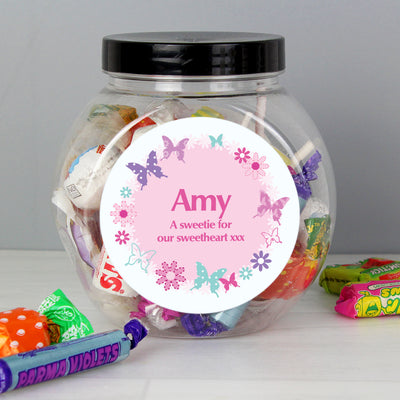 Personalised Butterfly Sweets Jar Confectionery Everything Personal