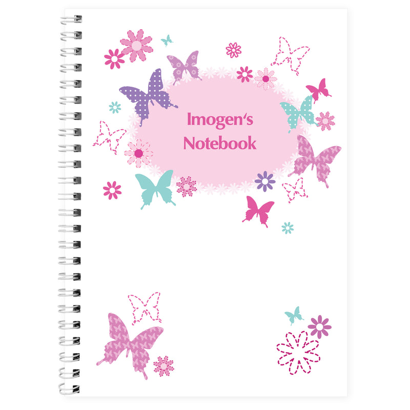 Personalised Butterfly A5 Notebook Stationery & Pens Everything Personal