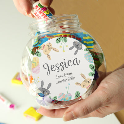 Personalised Easter Bunny Sweet Jar Confectionery Everything Personal