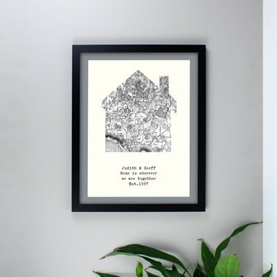 Personalised 1805 - 1874 Old Series Map Home Black Framed Print Framed Prints Everything Personal