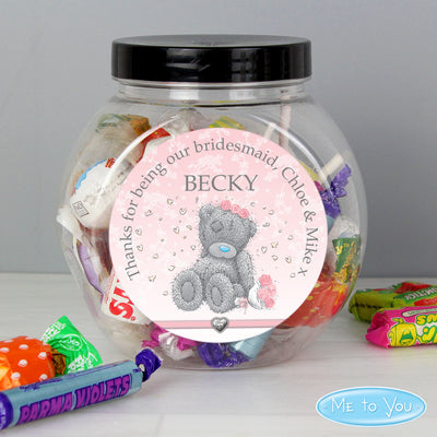 Personalised Me To You Bridesmaid Wedding Sweet Jar Confectionery Everything Personal
