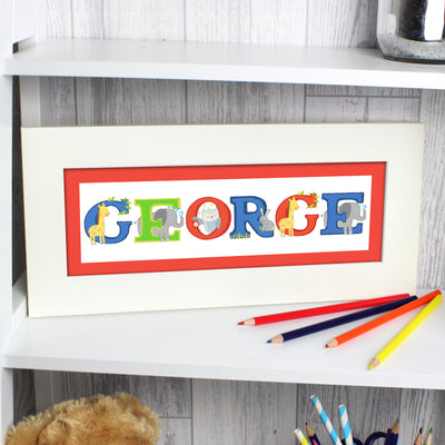 Personalised Animal Alphabet Name Frame Framed Prints & Canvases Everything Personal