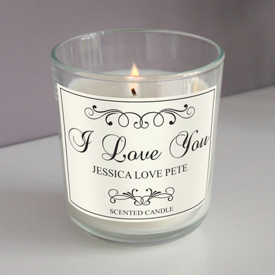 Personalised Black Swirl Scented Jar Candle Candles & Reed Diffusers Everything Personal