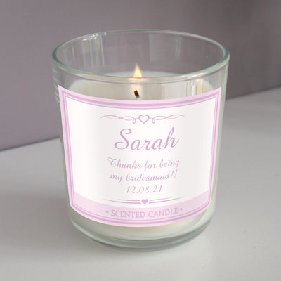 Personalised Pink Elegant Scented Jar Candle Candles & Reed Diffusers Everything Personal