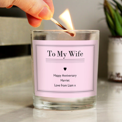 Personalised Classic Pink Scented Jar Candle Candles & Reed Diffusers Everything Personal