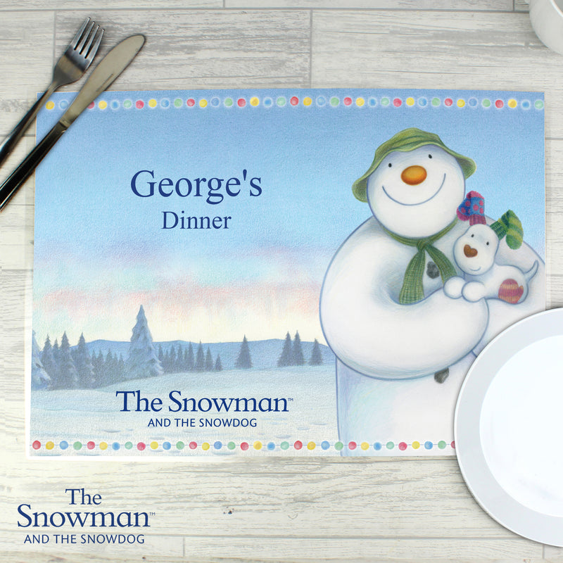 Personalised The Snowman and the Snowdog Placemat Mealtime Essentials Everything Personal