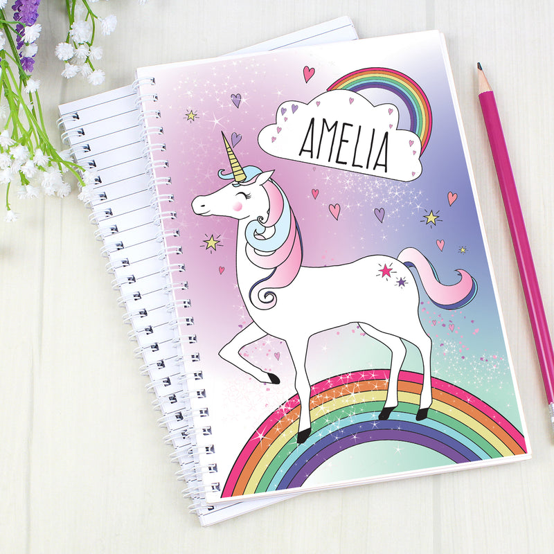 Personalised Unicorn A5 Notebook Stationery & Pens Everything Personal