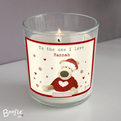 Personalised Boofle Christmas Love Scented Jar Candle Candles & Reed Diffusers Everything Personal