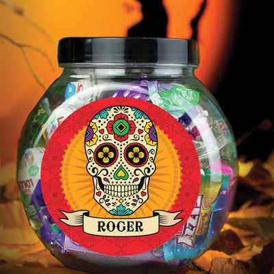 Personalised Sugar Skull Sweet Jar Confectionery Everything Personal