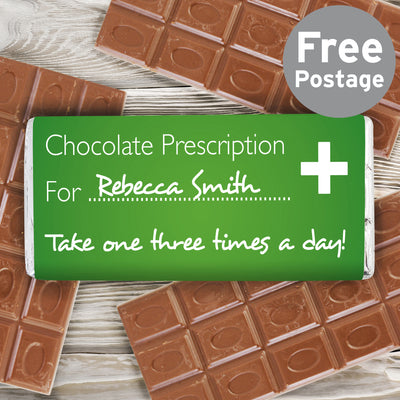 Personalised Prescription Milk Chocolate Bar Confectionery Everything Personal