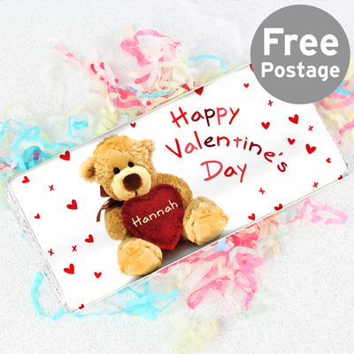 Personalised Teddy Heart Milk Chocolate Bar Confectionery Everything Personal