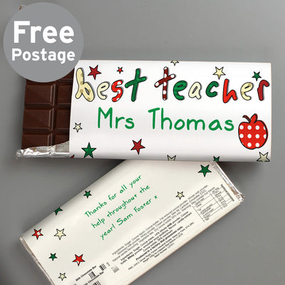 Personalised Teacher Milk Chocolate Bar Confectionery Everything Personal